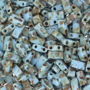Cuentas Miyuki Half Tila 5 x 2,3 x 1,9 mm HTL-4514 - Azul turquesa Picasso x 100 g