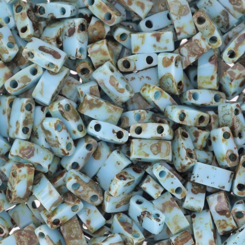 Cuentas Miyuki Half Tila 5 x 2,3 x 1,9 mm HTL-4514 - Azul turquesa Picasso x 100 g
