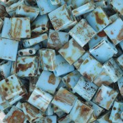 Miyuki Tila Beads 5x5x1,9 mm TL-4514 - Azul turquesa opaco Picasso Paquete de 100g