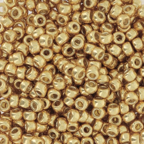 Cuentas Rocalla Miyuki Duracoat 8/0 4202 - Oro galvanizado x 100 g