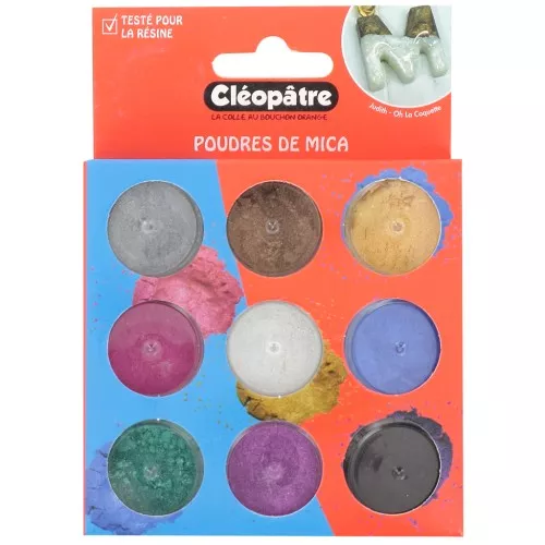 Surtido de 9 botes de Polvos de Mica Cleopatra - Multicolor