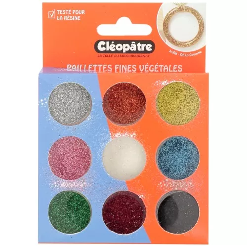 Surtido de 9 macetas de purpurina fina para plantas Cleopatra - Multicolor