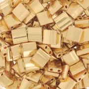 Miyuki Tila Beads 5x5x1.9 mm TL-191 - 24kt Gold Plated - paquete de 50g