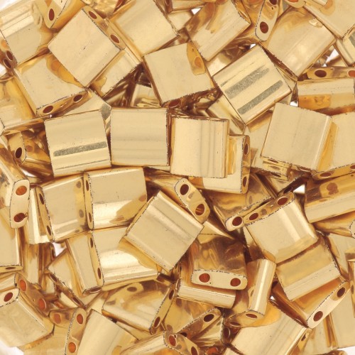 Cuentas Miyuki Tila 5x5x1,9 mm TL-191 - 24kt Gold Plated, 50 g