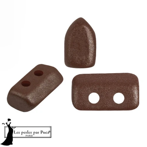Cuentas de cristal Piros® by Puca® 2x5 mm - Chocolate x10g