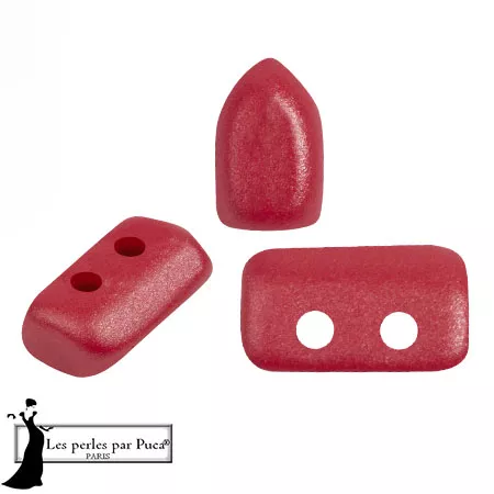Cuentas de cristal Piros® by Puca® 2x5 mm - Granadina lechosa x10g