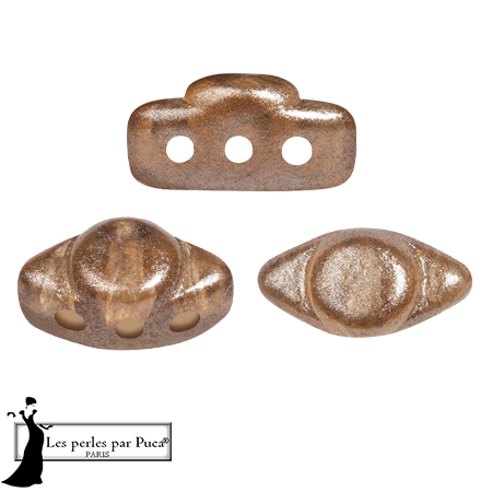 Cuenta de cristal Volos® de Puca® 4x8 mm - Riviera Mocca x10g
