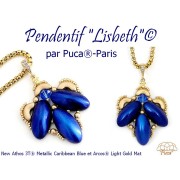 Athos 3D 3 agujeros® by Puca® 20x10 mm - Lila oscuro metalizado mate x1