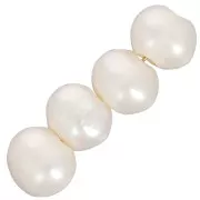 Perlas de agua dulce redondas de 10 mm - agujero grande de 3 mm - Grado A+ - Blanco nacarado x4