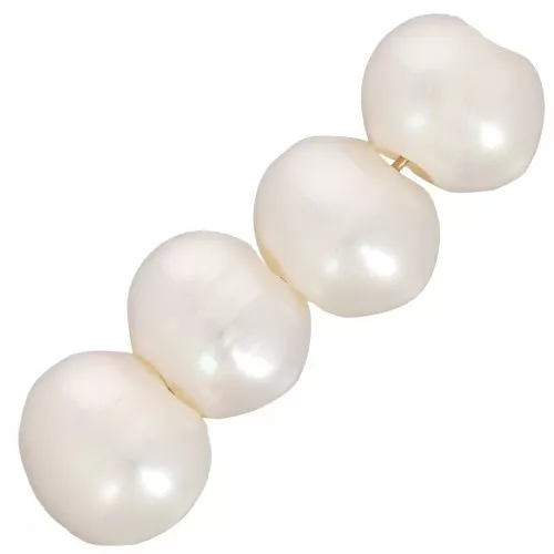 Perlas de agua dulce redondas de 10 mm - agujero grande de 3 mm - Grado A+ - Blanco nacarado x4