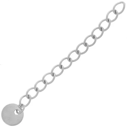 Rombo 44 mm malla extensión cadena y medalla - 304L acero inoxidable x1
