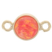 Entrepieza redonda 4,6 mm Imitación Ópalo Rojo - Oro laminado x1