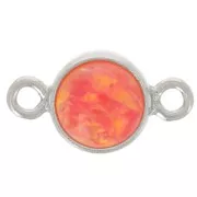 Rojo - Intercalaire rond 4.6 mm avec cabochon imitation Rouge Opal - Argent 925 x1 Intercalaire rond 4.6 mm avec cabochon imitation Rouge Opal - Argent 925 x1