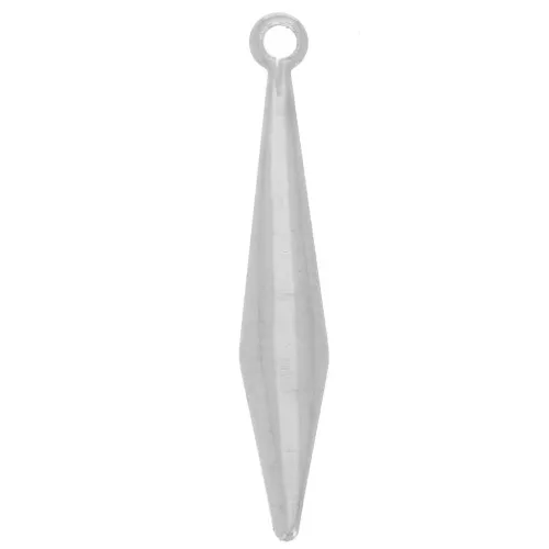 Lentejuela romboidal 20x3 mm - Plateado x6