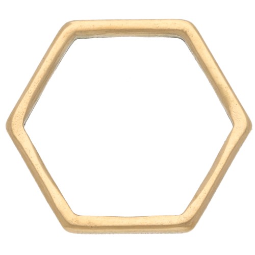 Anillo hexagonal de montaje y tejido 12x13 mm - Acero inoxidable 304L Dorado x1