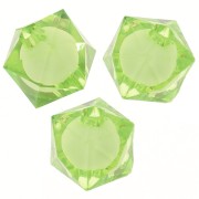 Cuentas facetadas cuadradas 10 mm acrílico transparente - Verde claro x10