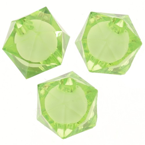 Cuentas facetadas cuadradas 10 mm acrílico transparente - Verde claro x10