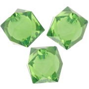 Cuentas facetadas cuadradas de 10 mm de acrílico transparente - Verde x10|raw }}