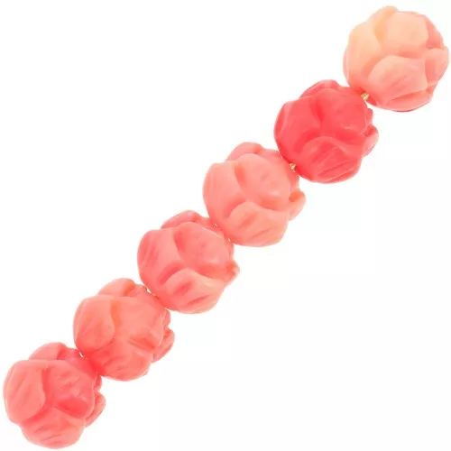 Cuentas flor 6 mm - sinteticas - coral claro x10