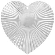 Colgante corazón efecto plisado 41x40 mm para cabujón de 10 mm - Plateado fino x1|raw }}