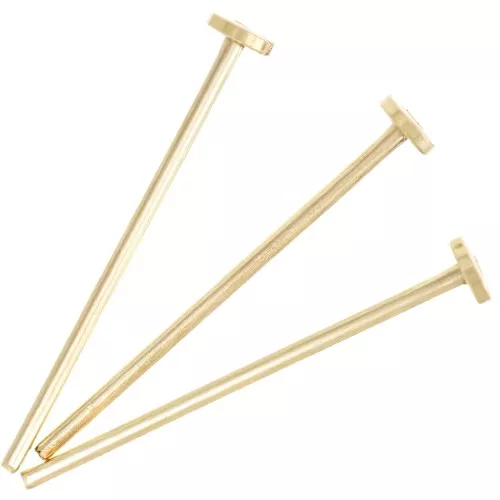 Clavos de cabeza plana 20x0,8 mm blandos - Dorado con oro fino x20