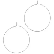 Pendientes de aro 30 mm - del hilo 0.7 mm - Plateado x2