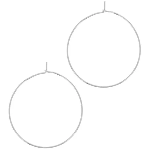 Pendientes de aro 30 mm - del hilo 0.7 mm - Plateado x2