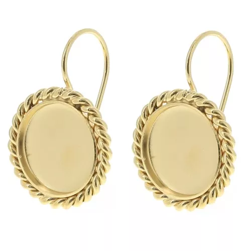 Dorados efecto cuerda para cabujón base plana 12 mm - Dorado con oro fino x2