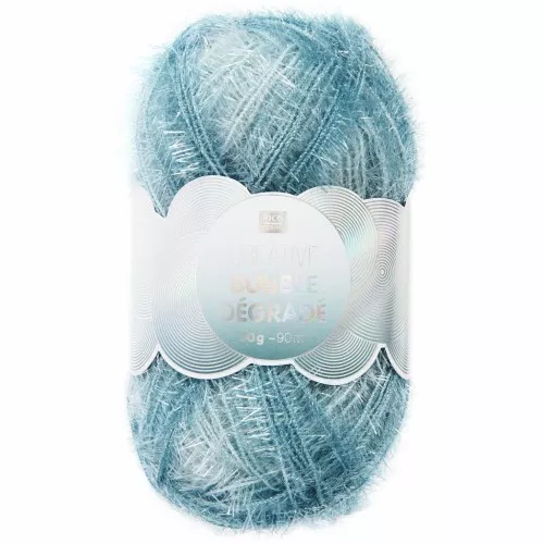 Creative Bubble - Hilo de ganchillo para esponja tawashi - Degradado aguamarina x1