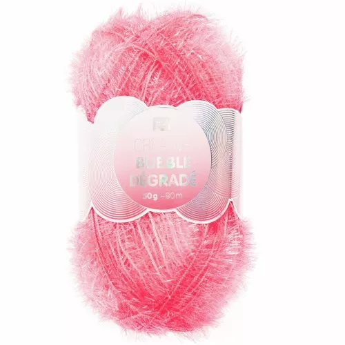Creative Bubble - Hilo de ganchillo para esponja tawashi - Degradado rosa neón x1