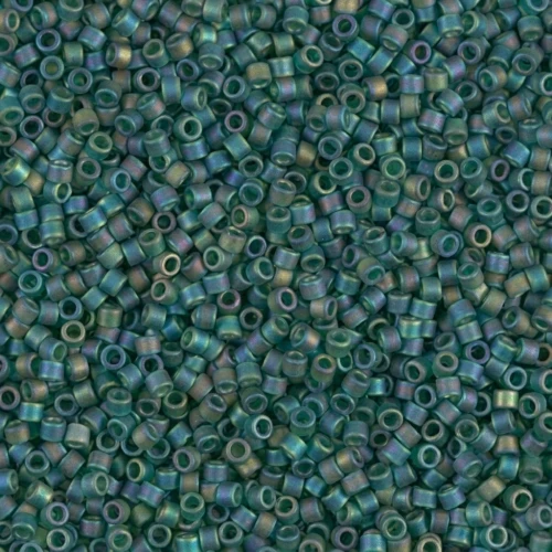 Miyuki Delica 11/0 DB0859 - Mat Transparent Dark Emerald AB x8g