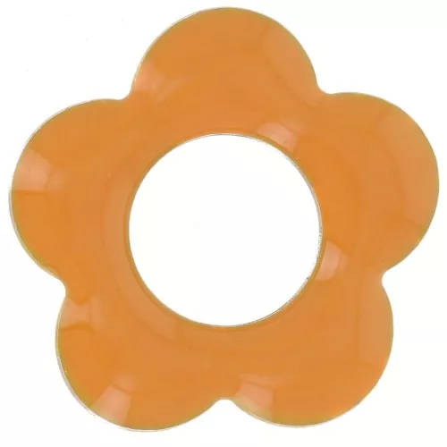 Colgantes flor 18 mm metal y resina epoxi - Mostaza x4