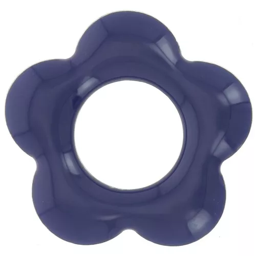 Colgantes flor 18 mm metal y resina epoxi - Azul noche x4