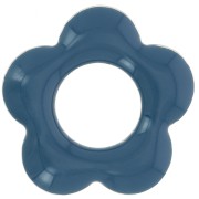 Colgantes flor 18 mm metal y resina epoxi - Petróleo x4