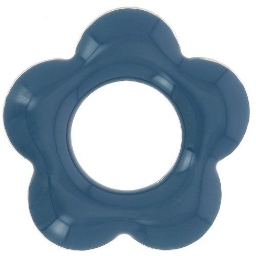 Colgantes flor 18 mm metal y resina epoxi - Petróleo x4