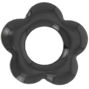 Colgantes flor 18 mm metal y resina epoxi - Negro x4