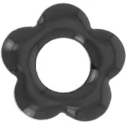 Negro - Pendentifs fleur 18 mm en métal et résine époxy - Noir x4 Pendentifs fleur 18 mm en métal et résine époxy - Noir x4