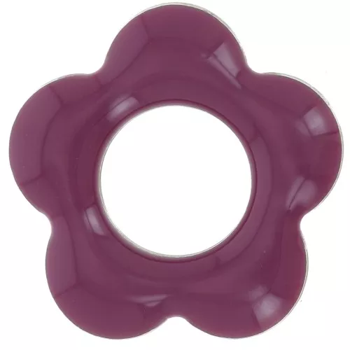 Colgantes flor 18 mm metal y resina epoxi - Lila x4
