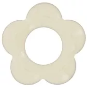 Colgantes flor 18 mm metal y resina epoxi - Crema x4