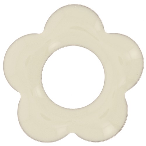 Colgantes flor 18 mm metal y resina epoxi - Crema x4