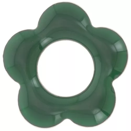 Colgantes flor 18 mm metal y resina epoxi - Verde abeto x4