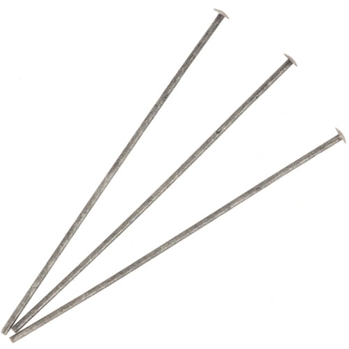 Clavos cabeza plana 40x0,7 mm - Fabricación europea - Plateado envejecido x25