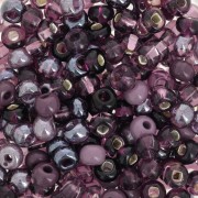 Cuentas de Rocalla Preciosa 6/0, 4 mm - Mezcla de violetas, 20 g