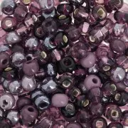 Cuentas de Rocalla Preciosa 6/0, 4 mm - Mezcla de violetas, 20 g