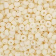 Cuentas de Rocalla Preciosa 8/0 3 mm - Solgel - Beige teñido en blanco tiza x 20 g