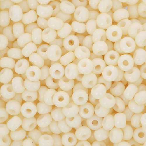 Cuentas de Rocalla Preciosa 8/0 3 mm - Solgel - Beige teñido en blanco tiza x 20 g