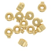Cuentas aplastables redondas 3x2 mm - 2 en 1 - Dorado x4|raw }}