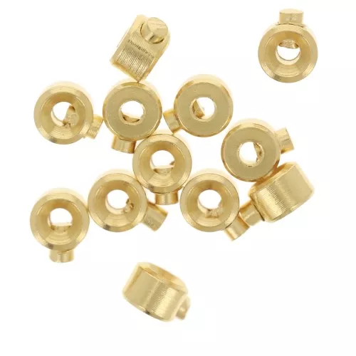 Cuentas aplastables redondas 3x2 mm - 2 en 1 - Dorado x4