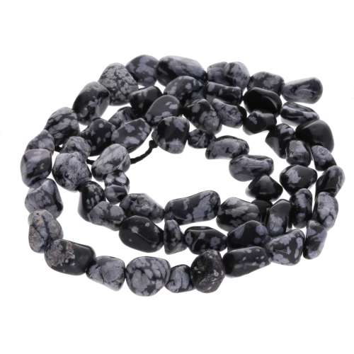 Cuentas pepitas irregulares 6 - 7 mm piedra preciosa - Obsidiana moteada x40cm