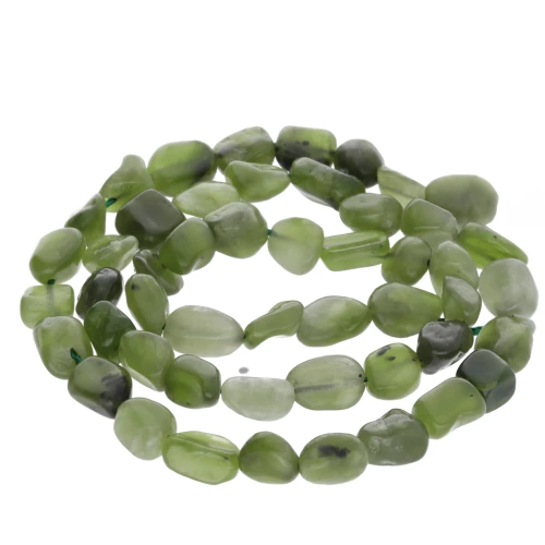 Cuentas irregulares 6 - 7 mm gema de color - Jade verde x40cm